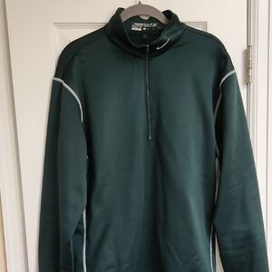 Nike Dark Green Quarter-Zip Golf Pullover with Grey Piping